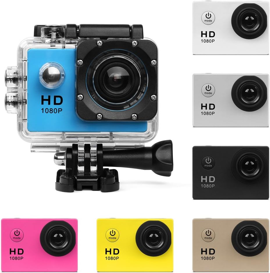 Ugi Action Camera HD 720P/1080P/4K Sports Cam - HD WIFI Underwater Camera Diving Waterproof Action Camcorder with Accessories for Kids,Snorkeling,Motorcycle,Bike,Helmet,Car,Ski and Water Sports