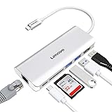 Lenovo USB C Hub, 6 in 1 USB C Adapter with