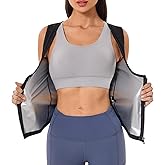 Meiosuns Sauna Suit for Women Weight Loss Sweat Vest Waist Trainer Workout Sleeveless Compression Tank Top Shaper with Zipper
