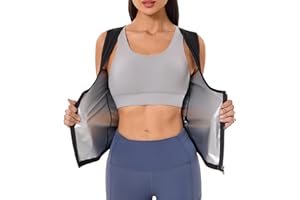 Meiosuns Sauna Suit for Women Weight Loss Sweat Vest Waist Trainer Workout Sleeveless Compression Tank Top Shaper with Zipper