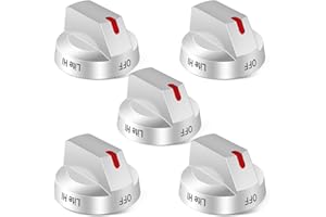 P POLERDEN Upgraded DG94-04167 Gas Stove Knobs(5pcs), NX60A6511SS Knobs, Replace DG94-04167A DG94-04167L DG94-04167X Knob, Fit for Samsung Stove NX60A6111SS/AA NX60A6511SS/AA NX60A6711SS/AA Knob