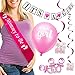 ARTIT Baby Shower Girl Pink Decoration Set - All-In-1 Perfect Party Bundle With The Hottest Favors - Banner, Balloons, “Mommy To Be” Sash, Elephant Swirls Large Acrylic Pacifiers (37 pcs)