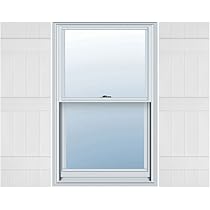 Ekena Millwork Vinyl Board & Batten Shutters (Pair) - 14"W X 59"H, Musket Brown, Includes Hardware