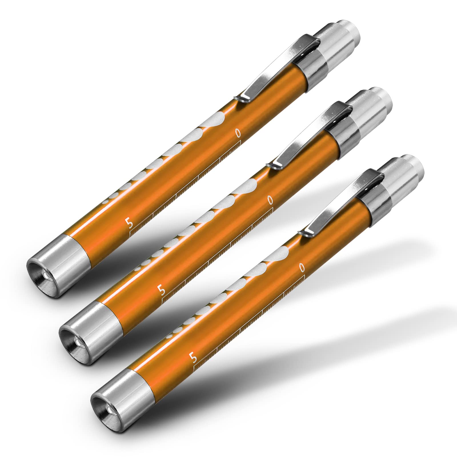 RE-GEN Doctors Nurses Reusable Aluminium LED Pen Light Diagnostics Inspection Penlight Pocket Torch Flashlight (3, Gold)