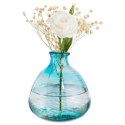 Buy Elegant Art Glass Flower Vase Blue Online Singapore Ubuy