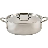 WINCO Tri-Ply Brazier, 12-quart, Silver | Induction safe, NSF listed, Great for Braising, Simmering, Batch Cooking and Restaurant Kitchens