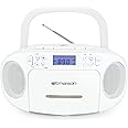 Emerson Portable CD Player Boombox with Cassette Player Combo, Tape Recorder, AM/FM Radio, AUX, Headphone Jack, Dual Speakers, AC/DC & Battery Operated - Stereo System for Home, Indoor & Outdoor Use