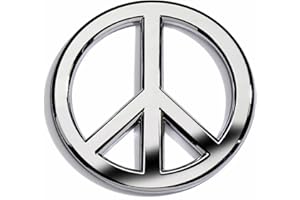 Classic Chrome Peace Sign Logo - Metal Car Emblem by Revolution Car Badges - Antiwar Peace and Love Symbol - Premium Alternative to Bumper Stickers, Decals, and Magnets (Chrome Plated Metal)