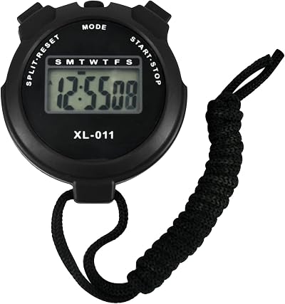 BEHAHAI Digital Stopwatch Timer Large Display Lap Split Training Clock Black