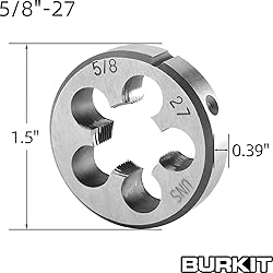 Burkit 5/8"-27 UNS Tap and Die Set Right Hand, 5/8