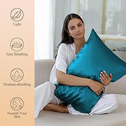 Silk Like Satin Pillowcase Cal King Size, Teal