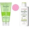 YDF Simple Hydrating Rich Moisturizer, 4.2 Ounce - Simple Moisturizing Facial Wash, 5 Ounce - With Compressed Face Sponge