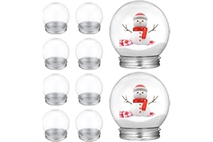 Baluue 10 Pack DIY Clear Plastic Snow Globes with Screw Off Aluminum Cap, 150ml Fillable Water Globes, Shatterproof Empty Chr