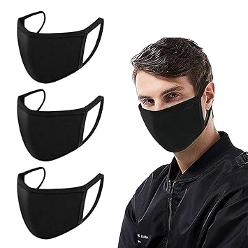 Amazon Com 3pcs Pack Dust Masks Breathable Reusable For Outdoor Sport Half Face Earloop Masks Dust Pollen Cotton Black Masks Black Beauty