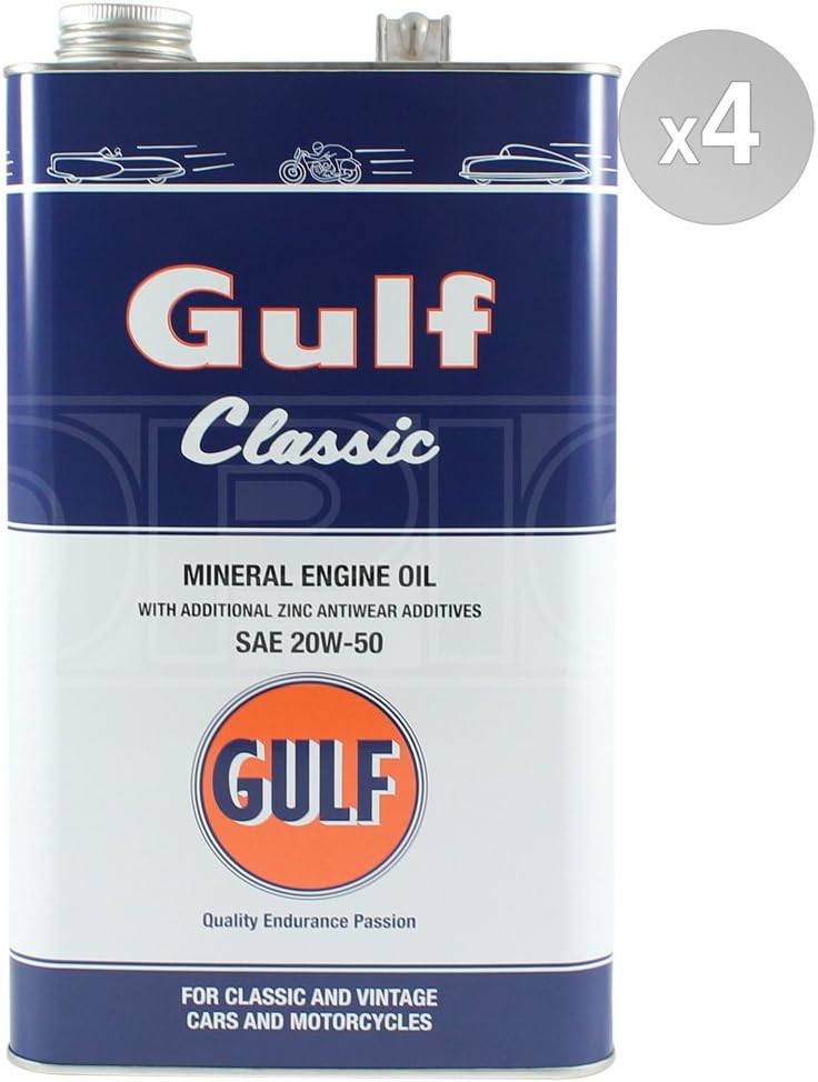 Gulf Classic SAE 20w-50 Engine Oil for Classic Cars - 4 x 5 Litres 20L