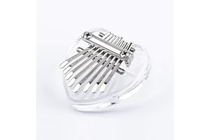 TREELF Acrylic Thumb Piano Crystal Transparent Kalimba Instrument 8 Keys Mini Thumb Piano (Heart-shaped)