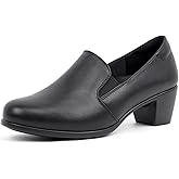 VJH confort Women’s Heeled Shoes, Comfortable Elastic Low Block Chunky Heels Pumps