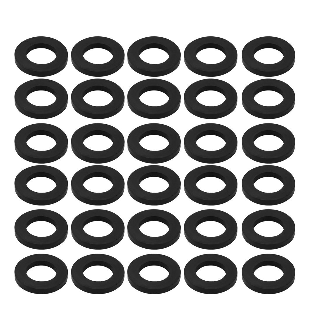 sourcingmap Nitrile Rubber Flat Washers 24mm OD 14mm ID 3mm Thickness for Faucet Pipe Water Hose, Pack of 30