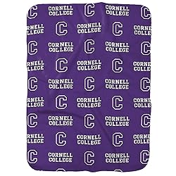 Cornell College Logo Pattern Sherpa Blanket, Warm