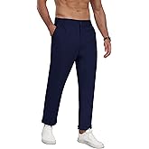 MoFiz Mens Casual Pants Lightweight Linen Summer Beach Lounge Pants