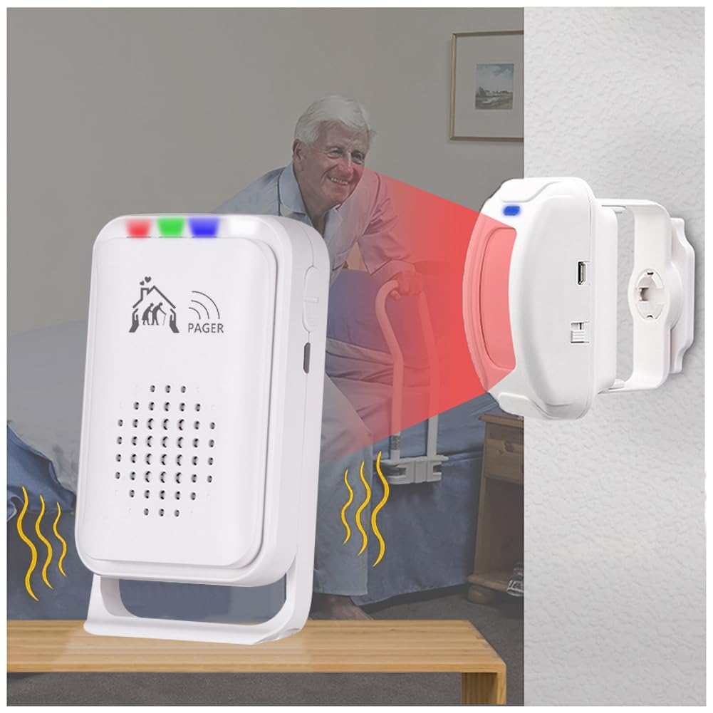Photo 1 of Bed Alarm for Elderly Adults Wireless?Bed Sensor Alarm and Fall Prevention for Elderly/Dementia Patients and More,Caregiver Pager/Motion Sensor Alarm with Vibration? Newly Upgraded?