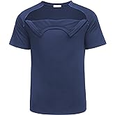 Deyeek Unisex Chemo Port Shirts Post Shoulder Surgery Recovery Shirts Tear Away Side Zippers Off Full Open Chemo Clothing