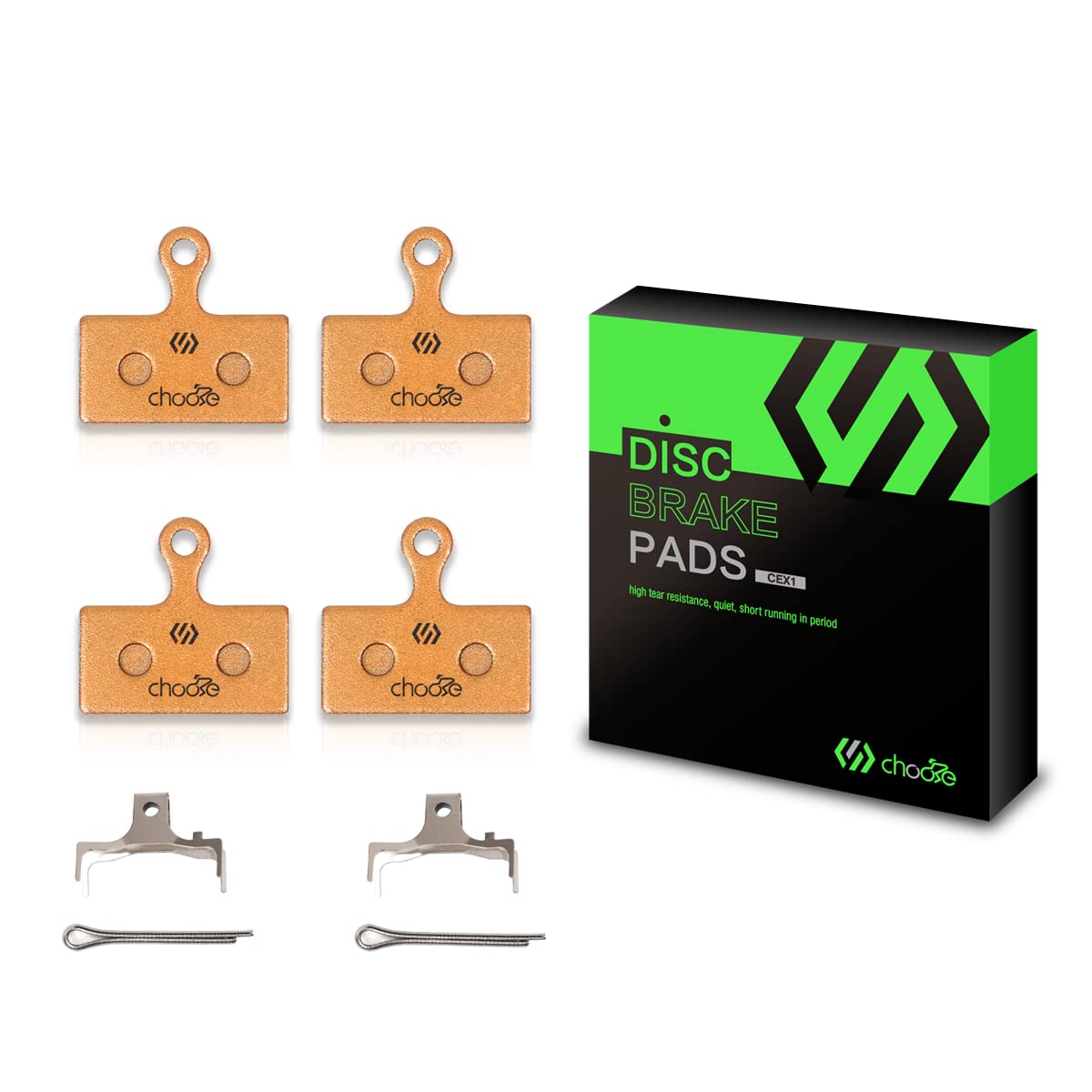 Chooee 2 Pairs Bike Disc Brake Pads For Shimano Deore XT XTR SLX Polymetallic