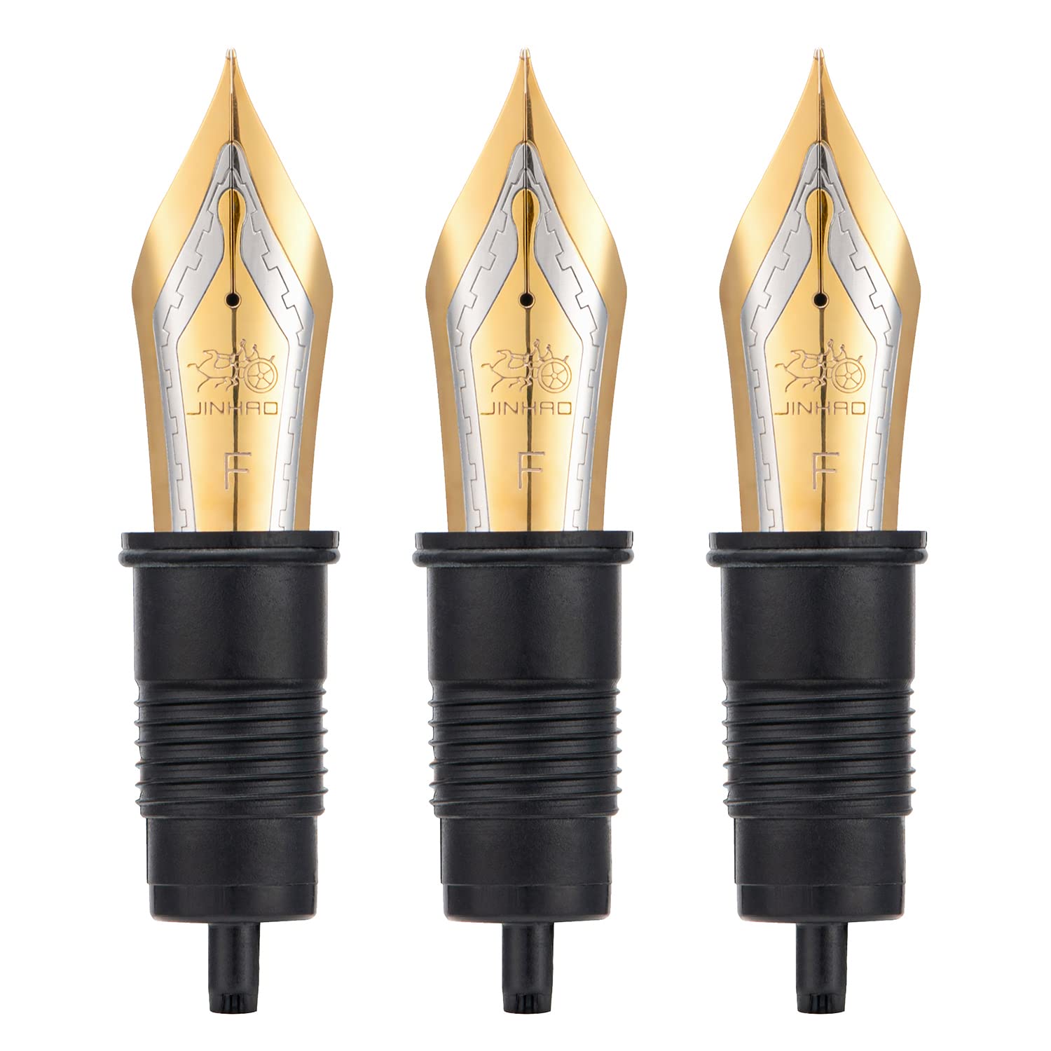 Set of 3 Jinhao X159 and 9019 Fountain Pen Replacement Nib Fine Size Parts Gold Trim