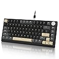 ATTACK SHARK K85 Rapid Trigger 75% Wired Mechanical Gaming Keyboard Gasket with Hot Swapped Adjustable Actuation Magnetic Switch Programmable Knob TKL RGB Backlit PBT Keycaps for Win Mac Gamer(Black)