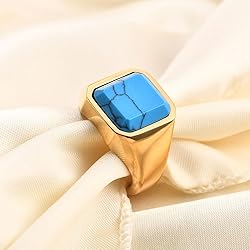 MYNENEY 14K Gold/Silver/Black Plated Square Signet