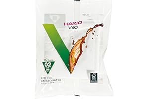 Hario V60 Paper Coffee Filters, Size 02, 100 Count, White