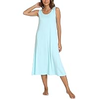 GYS Women's Bamboo Viscose Nightgown - Sleeveless V-Neck Sleepshirt, Lightweight & Breathable - View #8