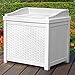 Outdoor Deck Box Wicker Storage Bench Seat 22-Gallon Ideal for All Garden Storage Needs in White Color