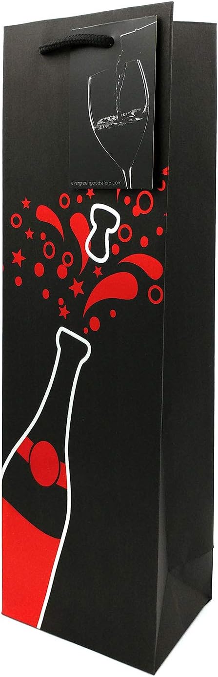 6 Pack Black Wine Gift Bags with Gift Tag and Handles, POP Design, Wine Bottle Carrier for Weddings Weddings, Anniversary - Image 4