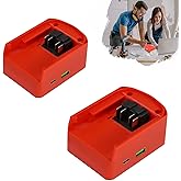 USB Charger Adapter for Milwaukee 18V Battery, biuonga 2 Pack Fast Charging Adapter for M18 Battery with USB Type-C Interface DC 5V/3A, 9V/2.22A PPS 3.3V-11V/2A,12V/1.5A (Adapter Only)