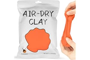 Cutedeer Orange Air Dry Clay, 1.1lb Foam Modeling Clay, Soft Squishy Molding for Kids Adults, Arts & Crafts Project Slime Supplies(1.1lb - 1 Pack, Orange)
