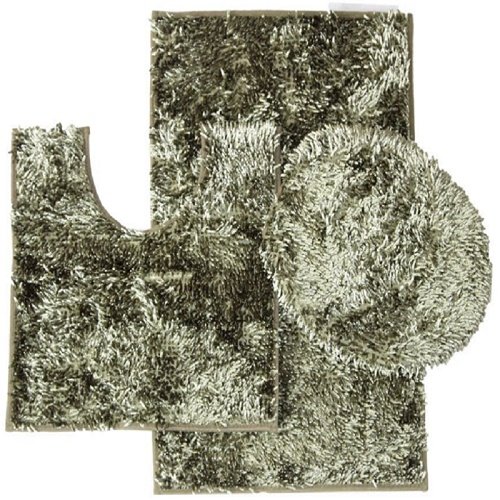 Daniel's Bath Olive Green 3PC Shiny Chenille Bath Mat
