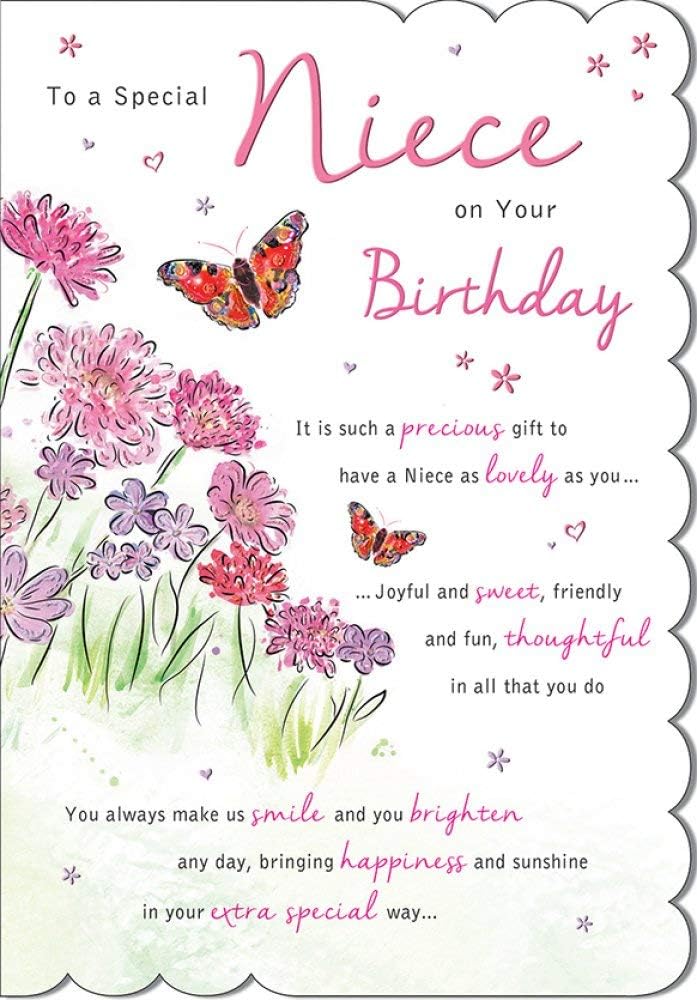 Piccadilly Greetings Birthday Card Niece - 9 X 6 Inches - Regal Publishing, beige|white