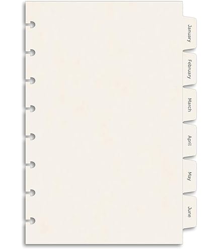 2025 Monthly Calendar Refills For 8-Disc Half Letter Planners - Compatible With ARC, TUL, Levenger