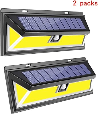 HUAMU Solar, luz exterior de gran tamaño, caja de ABS negro, fuente de luz COB de