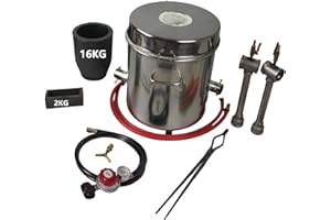 LAVA FURNACE 16KG Propane Smelting Furnace Kit with Crucibles, Double Burner Metal Melting Furnace, High Temp Resistance up to 2552℉, Foundy Smelter with Ingot Mold for Copper, Bronze, Aluminum, Brass and Gold