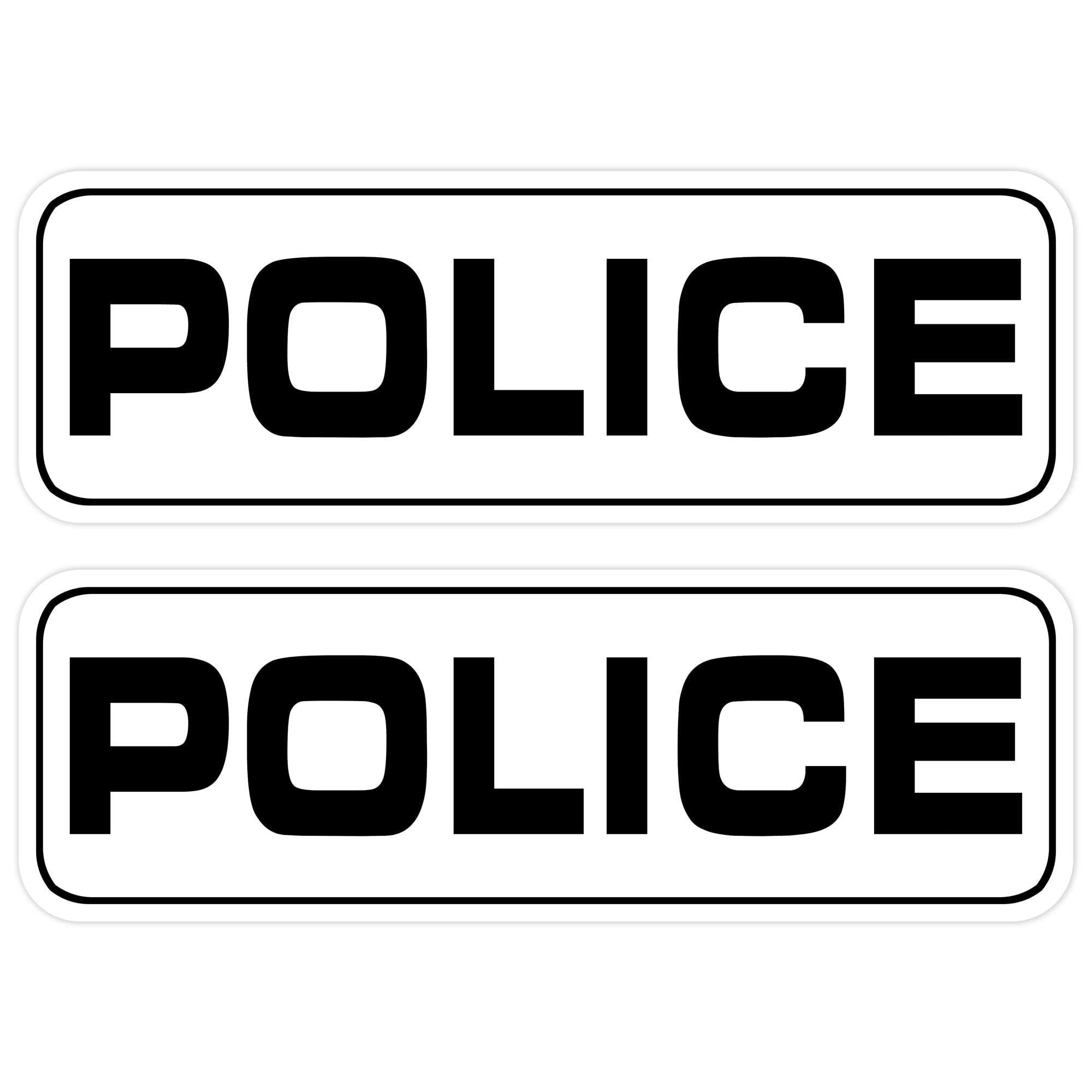 Photo 1 of Police Car Magnetic Sign For Off Duty Officers 18"×6" (2 Pack) (White)