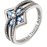 YFN Cross Ring Vintage Tone Sterling Silver With God All Things Are Possible CZ Band Rings Size (sterling-silver, 9)