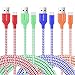 OKRAY Android Charger Cable, 4 Pack 6ft Micro USB Cable Nylon Braided Sync Charging Cord Compatible Android, Samsung Galaxy J3 J7 S6 S7 Edge, Tablet, LG, HTC, Nexus, Sony (Orange, Blue, Red, Green)
