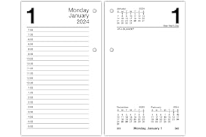 AT-A-GLANCE 2024 Daily Desk Calendar Refill, 3-1/2" x 6", Standard, Loose-Leaf (E7175024)