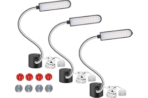 EVISWIY Sewing Machine Light LED Magnetic Work Light Lamp 30LED 6W Multifunctional Flexible Gooseneck Sewing Lamp with Magnetic Base for Workbench Lathe Drill Press Black 3Pack