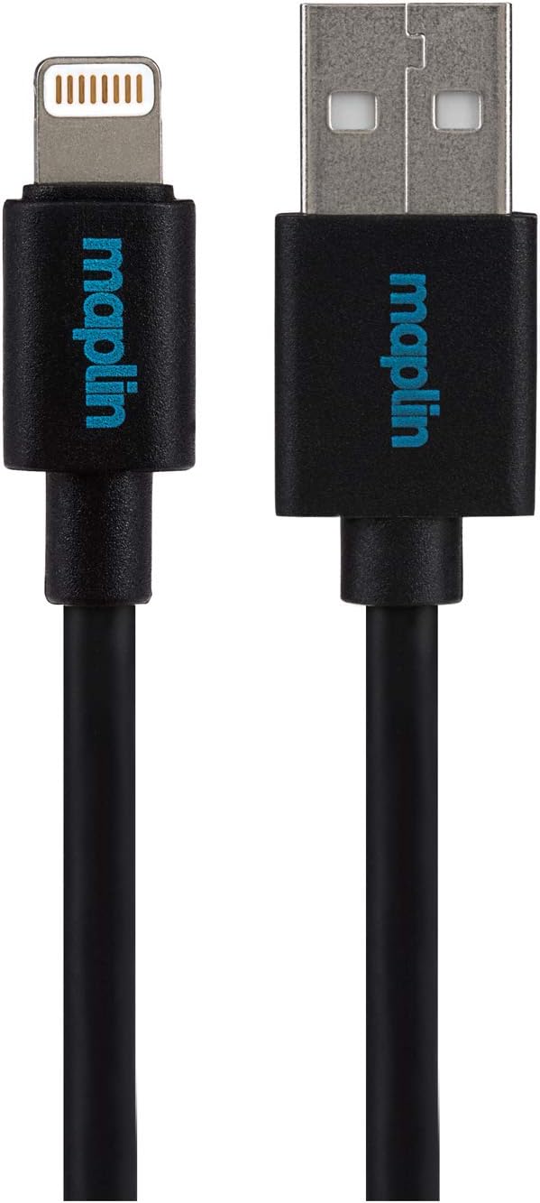 Maplin Premium Lightning to USB-A Cable Black, 0.5m, Apple MFI Certified, for all iPhones 14, 13, 12, 11, SE - Image 3