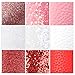 David Angie 9 PCS Red Pink Series Glitter Leather Sheet Valentine's Day Theme Faux Leather Sheet 7.7