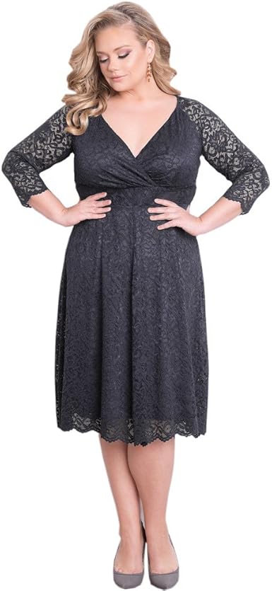 3 4 sleeve formal dresses knee length