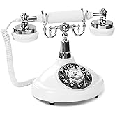 Home Creative Audio Guest Book Wedding Phone,Audio Guestbook Phone Vintage Style Audio Message Voicemail for Graduation Retirement Party Birthdays Baby Shower Special Occasions (White)